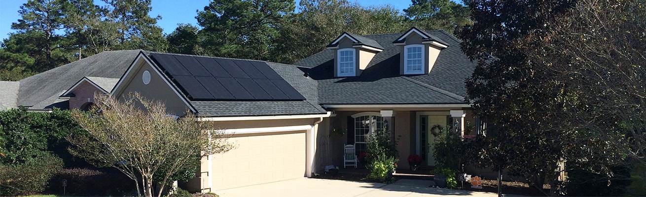 solar panels on roof