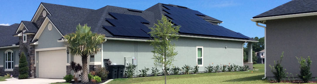 House with 56 solar panels in St. Johns, Florida